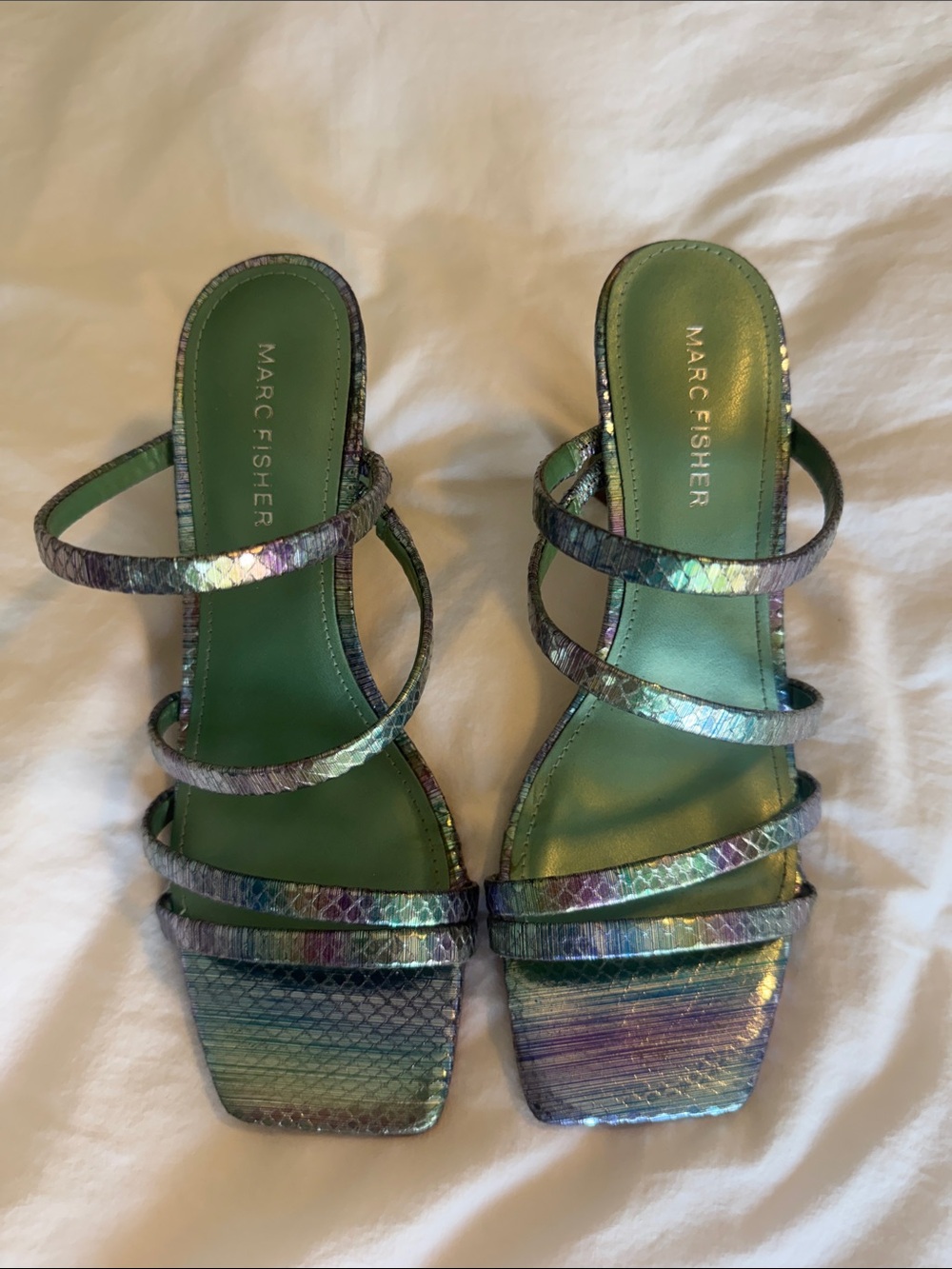 Marc Fisher Iridescent Multi-Color Strappy Heels